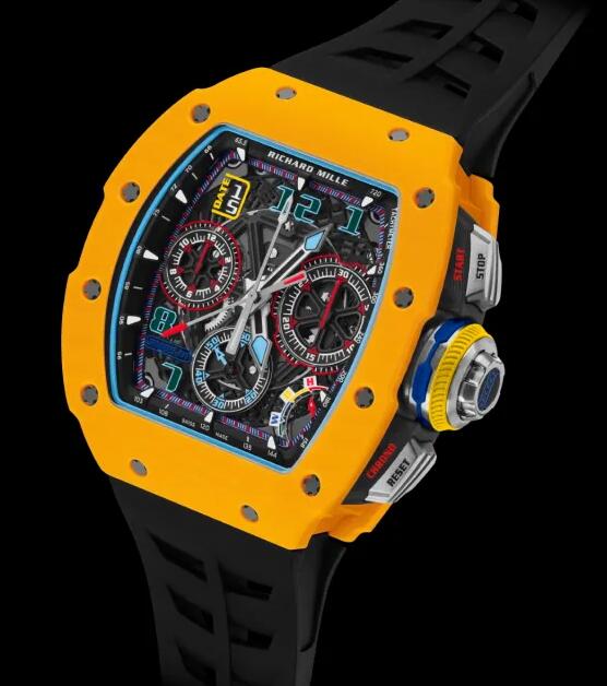 Luxury Richard Mille RM 65-01 Automatic Split-Seconds Chronograph Dark Yellow Quartz TPT Limited Edition Replica Watch